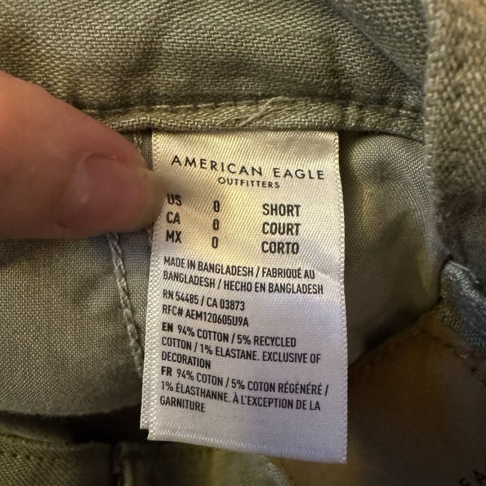American Eagle Carpenter Patchwork‎ Stretch Utility Pants Womens Size 0 Green - Picture 16 of 16